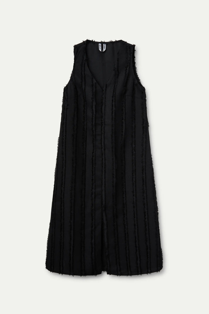 wild pony Vestido midi texturizado negro Outlet