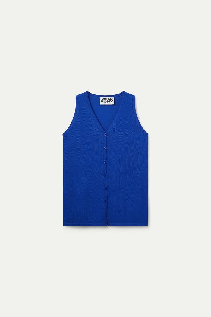 wild pony Top chaleco de punto azul Outlet online