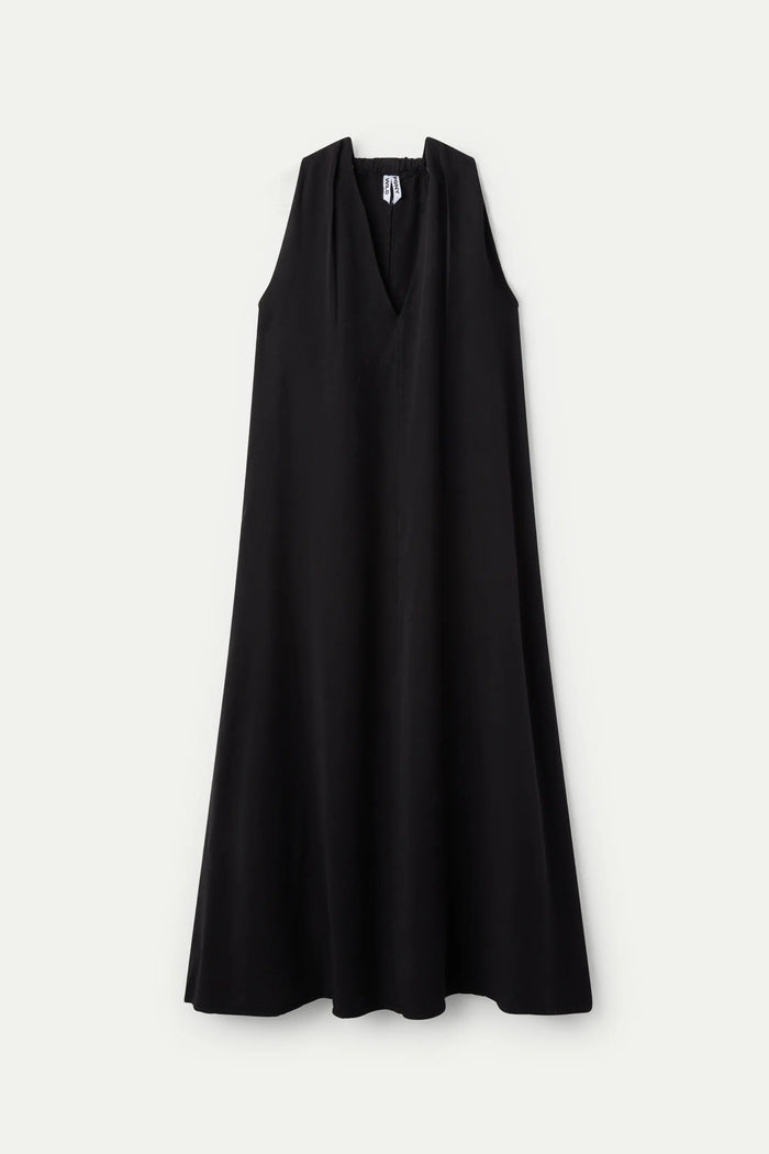 wild pony Vestido midi escote pico negro Ofertas