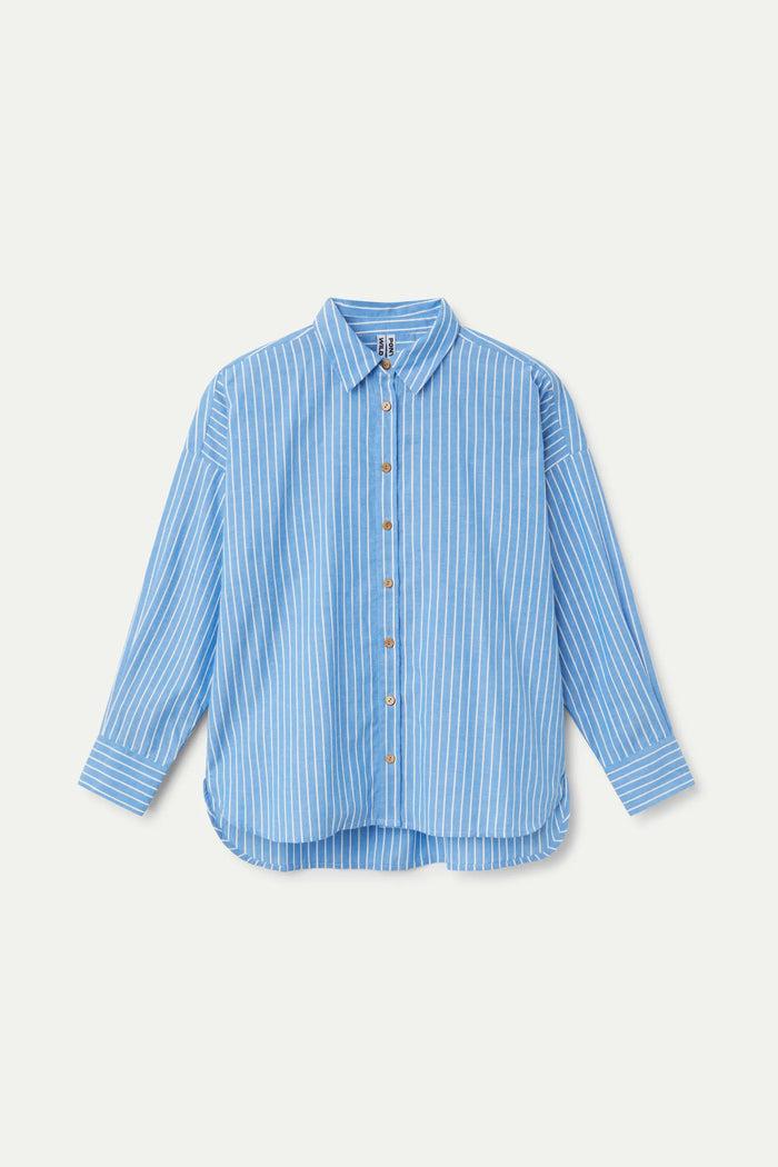 wild pony Camisa estampado de rayas azules Venta caliente