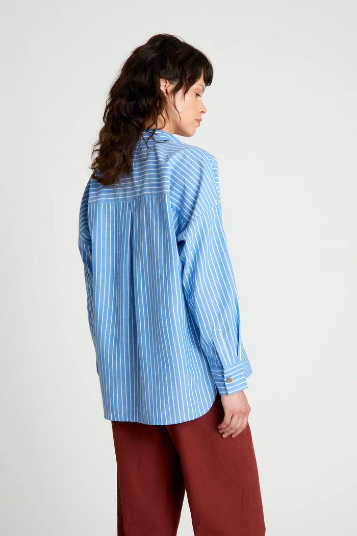 wild pony Camisa estampado de rayas azules Venta caliente