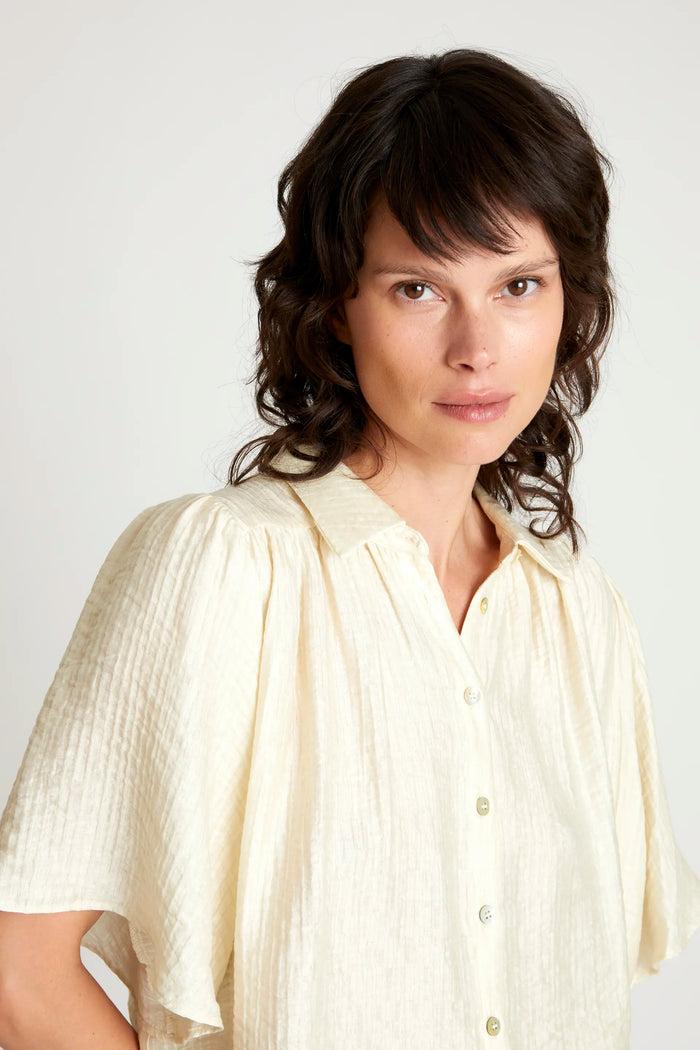 wild pony Camisa fluida manga corta blanca Ventas relámpago