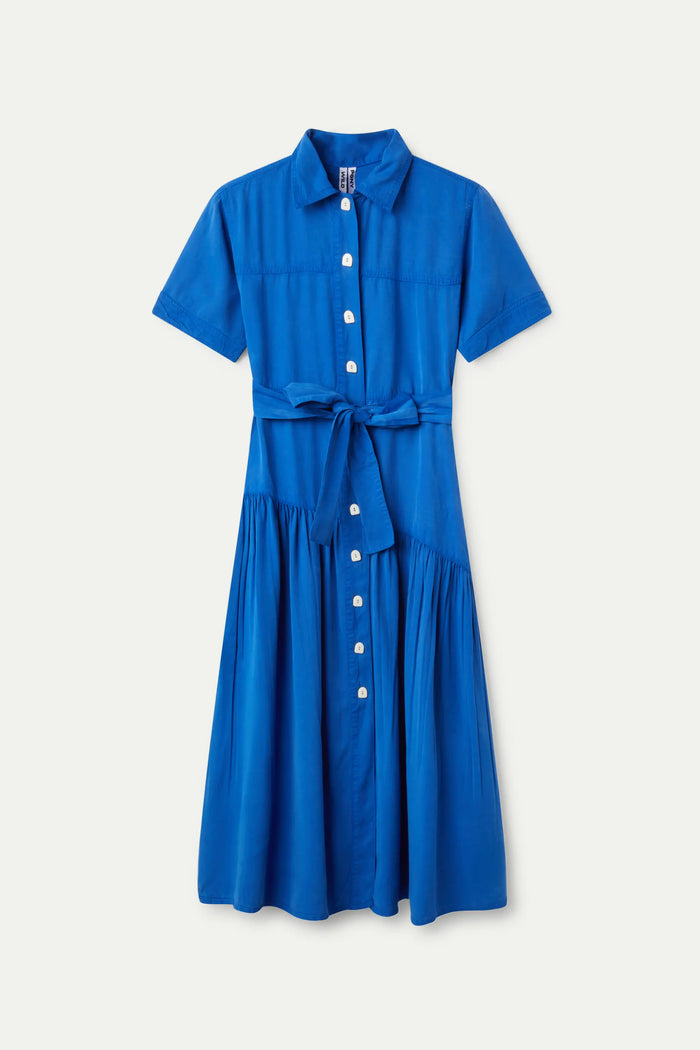 wild pony Vestido largo camisero azul Tienda