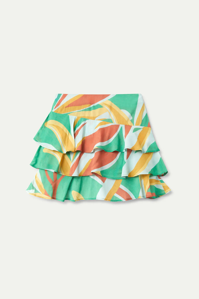 wild pony Falda corta estampado floral Bromelia Liquidación