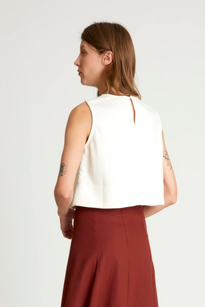 wild pony Top corto tweed blanco Envío gratis