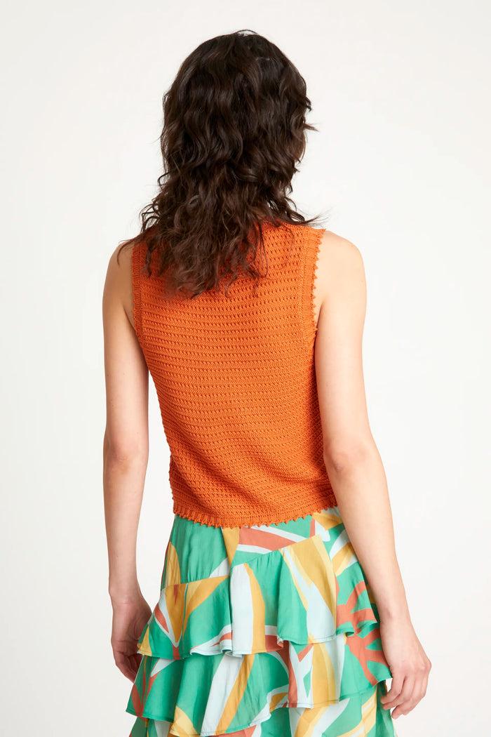 wild pony Top de punto textura waffle naranja COMPRAR AHORA