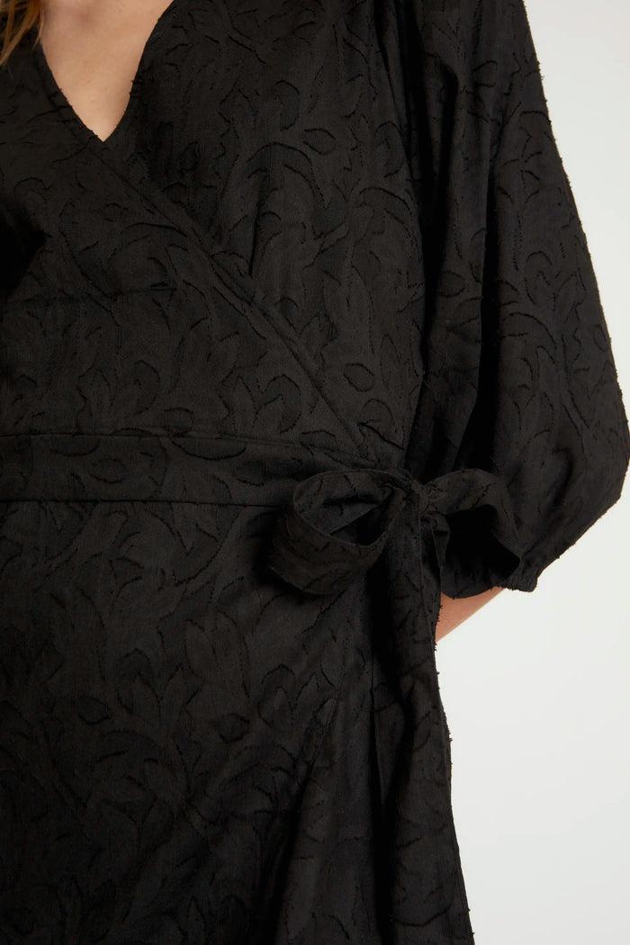 wild pony Vestido midi jacquard negro Último día