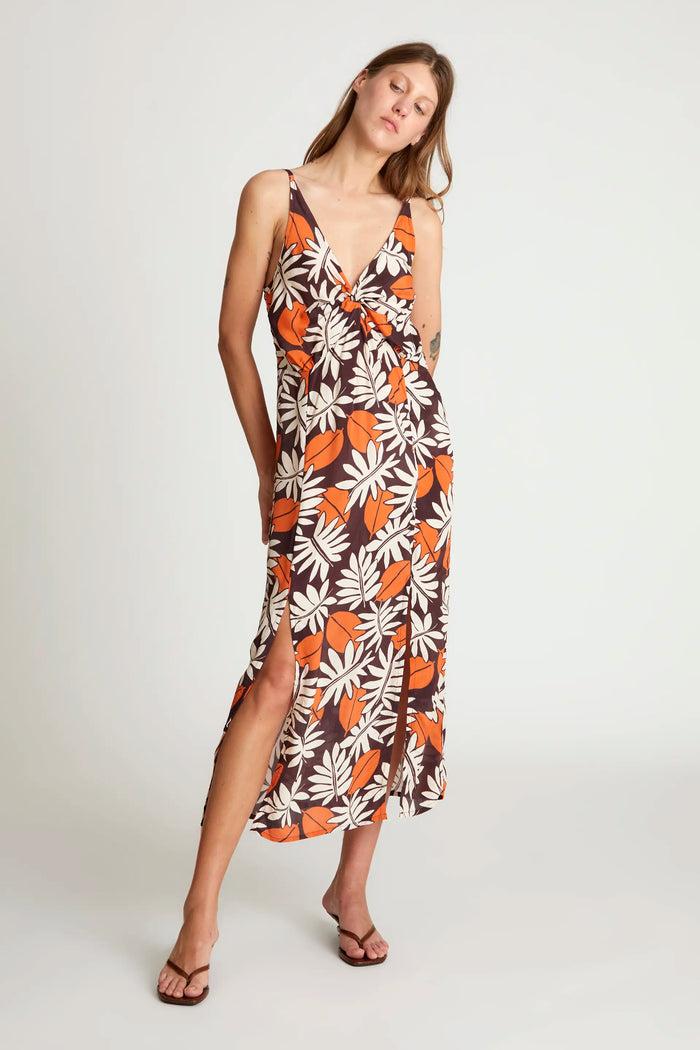 wild pony Vestido midi estampado Vegetal Promoción por tiempo limitado