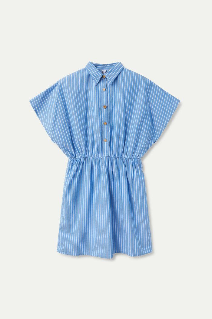 wild pony Vestido corto estampado de rayas azules Oferta especial de fábrica