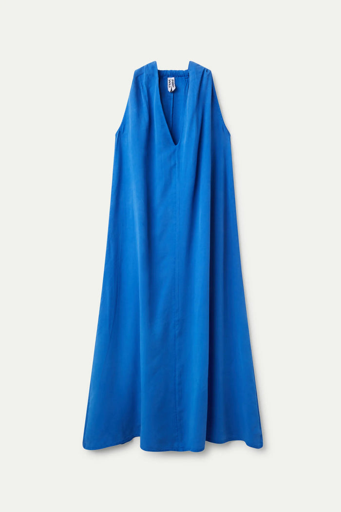 wild pony Vestido largo escote pico azul Envío internacional gratuito