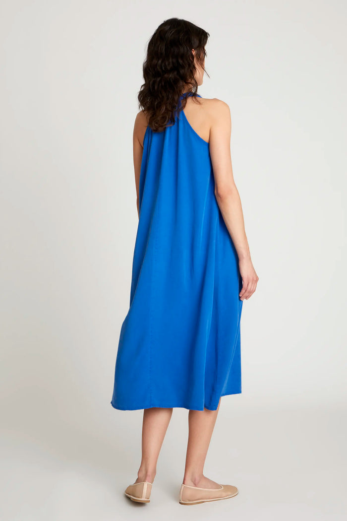 wild pony Vestido largo escote pico azul Envío internacional gratuito