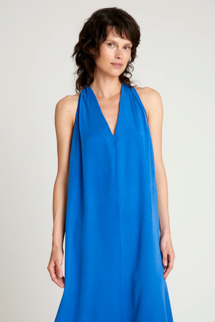 wild pony Vestido largo escote pico azul Envío internacional gratuito