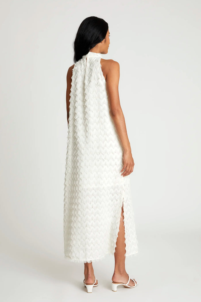 wild pony Vestido largo flecos blanco Precios de Black Friday