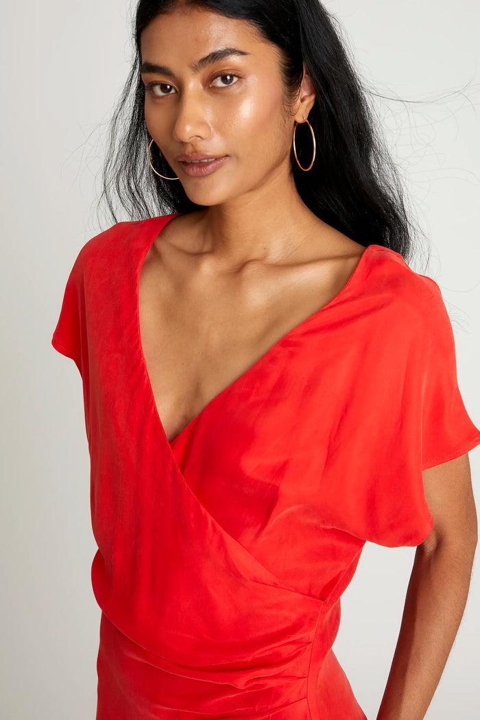 wild pony Vestido midi manga corta rojo En oferta