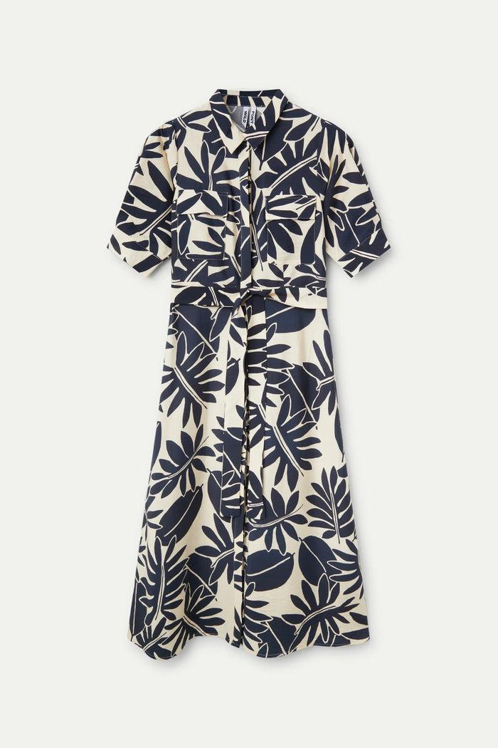 wild pony Vestido midi camisero floral Filodendro Oferta exclusiva