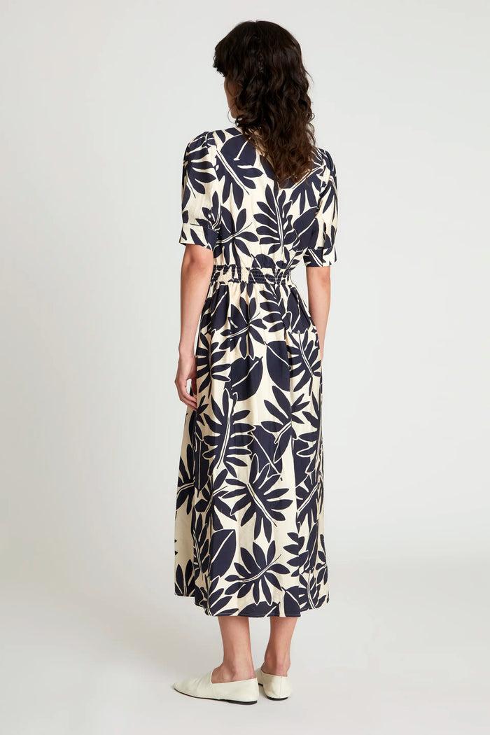 wild pony Vestido midi camisero floral Filodendro Oferta exclusiva