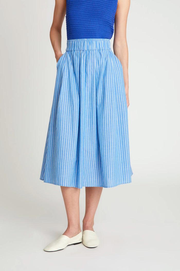 wild pony Falda midi estampado de rayas azules