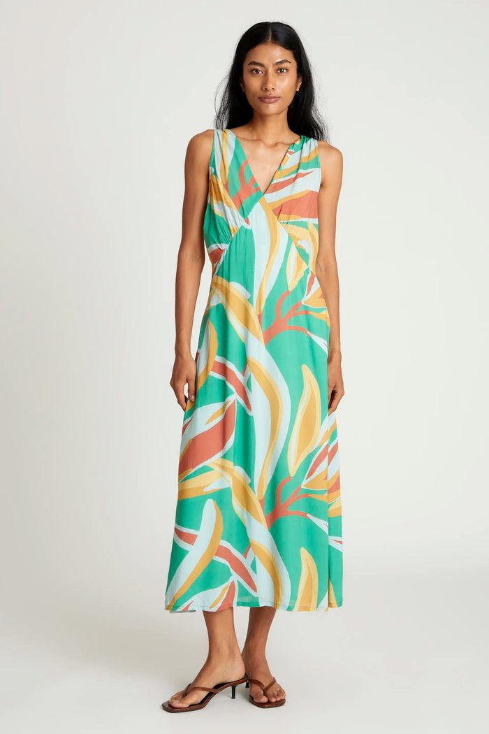 wild pony Vestido midi estampado floral Bromelia