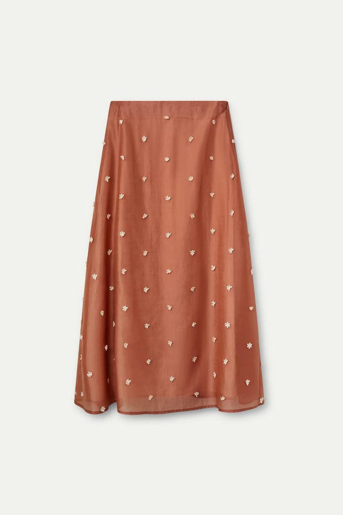 wild pony Falda larga flores marrón Outlet