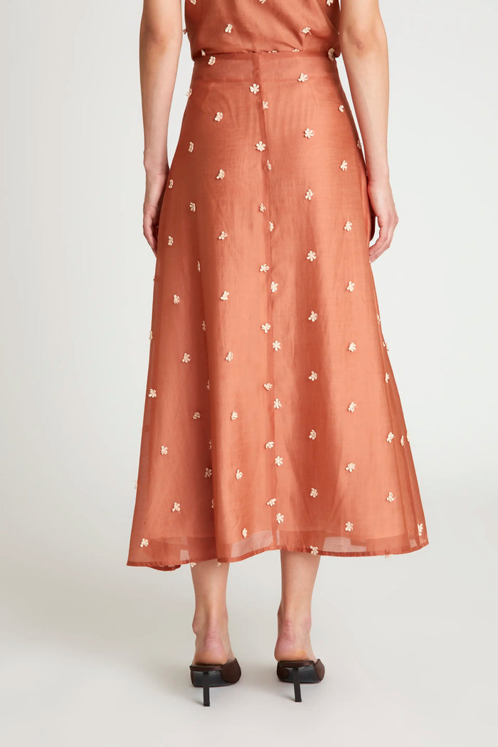 wild pony Falda larga flores marrón Outlet
