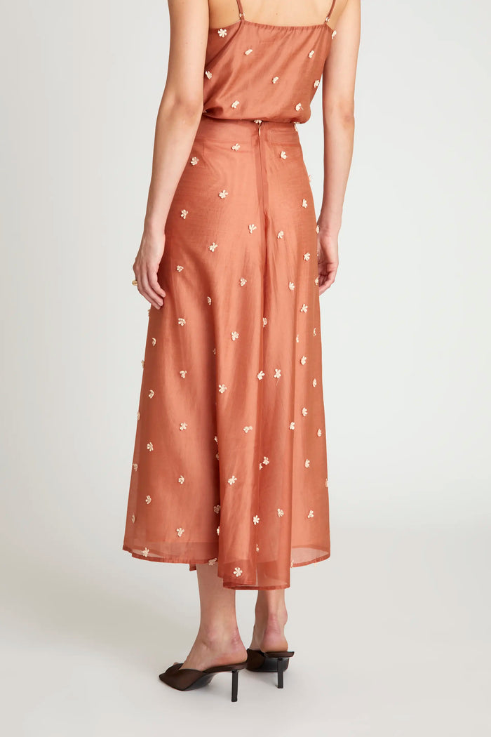 wild pony Falda larga flores marrón Outlet