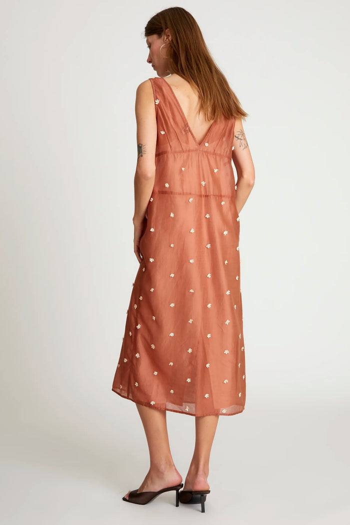wild pony Vestido midi flores marrón Outlet online