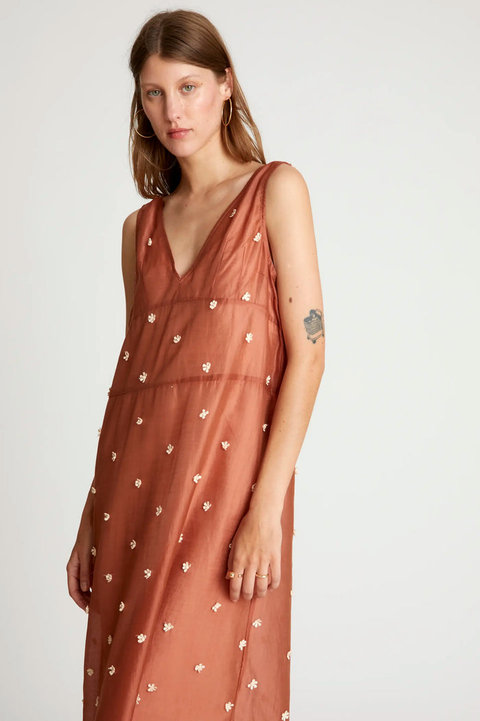 wild pony Vestido midi flores marrón Outlet online