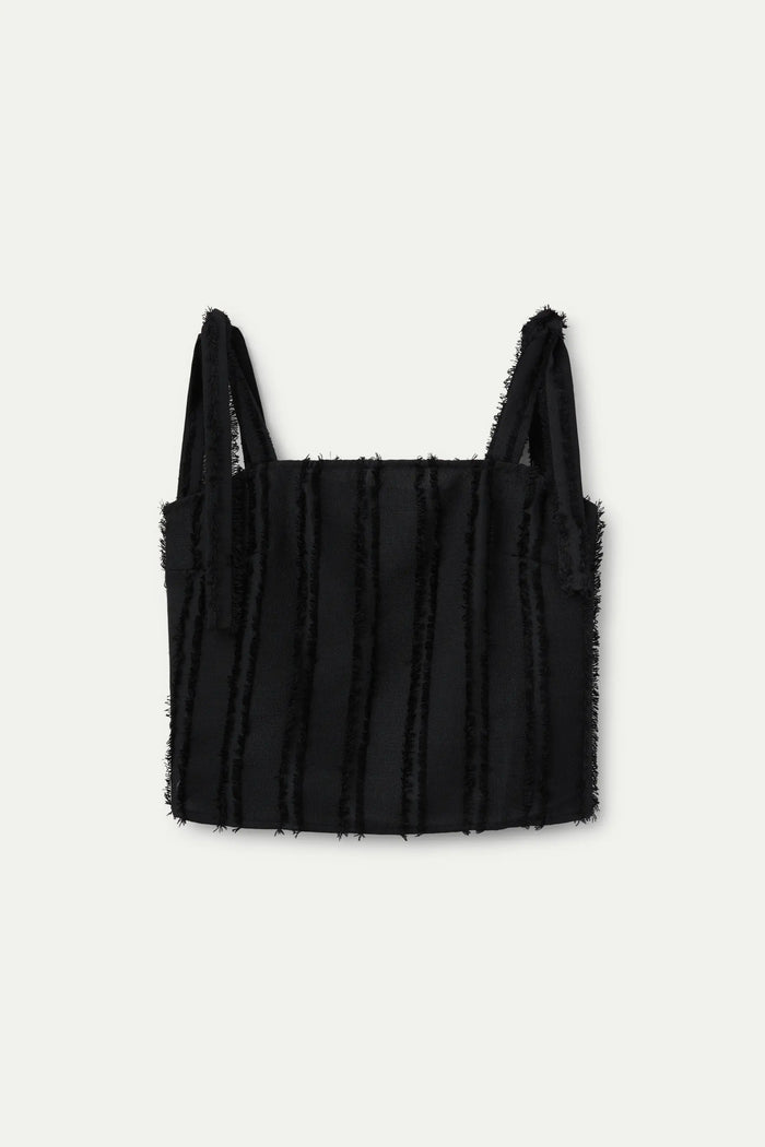 wild pony Top tirantes texturizado negro Rebajas baratas