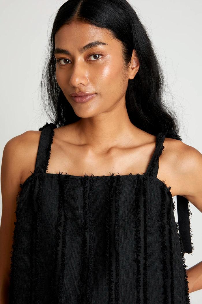 wild pony Top tirantes texturizado negro Rebajas baratas