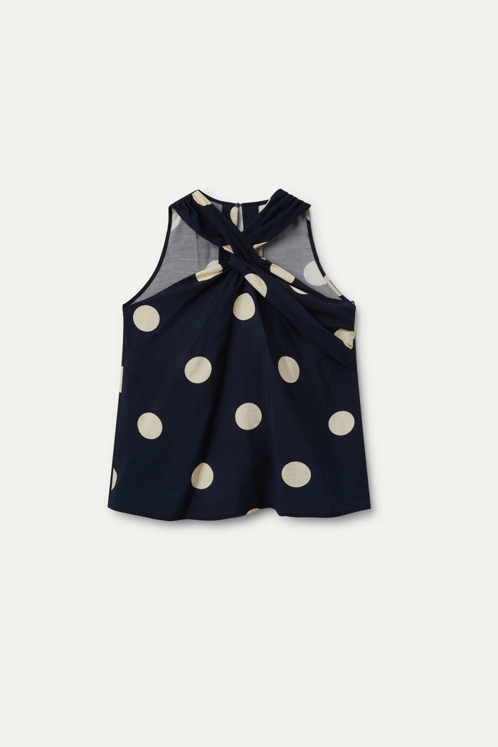 wild pony Top halter lunares azul marino Los más vendidos