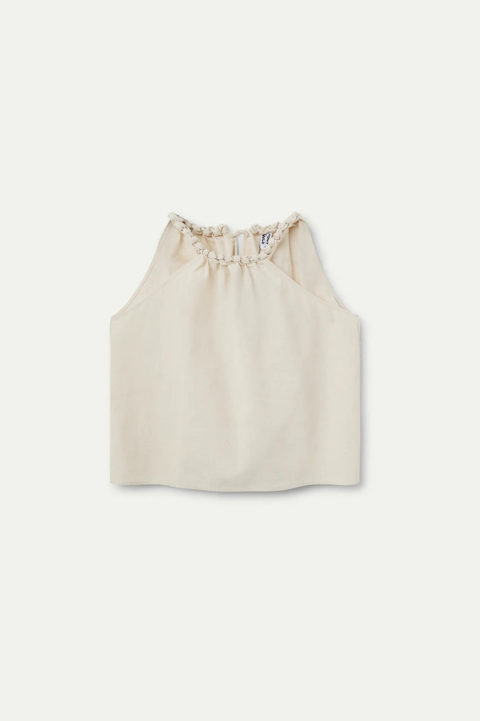 wild pony Top halter lino blanco Ventas relámpago