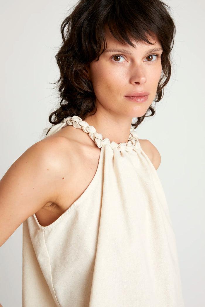 wild pony Top halter lino blanco Ventas relámpago