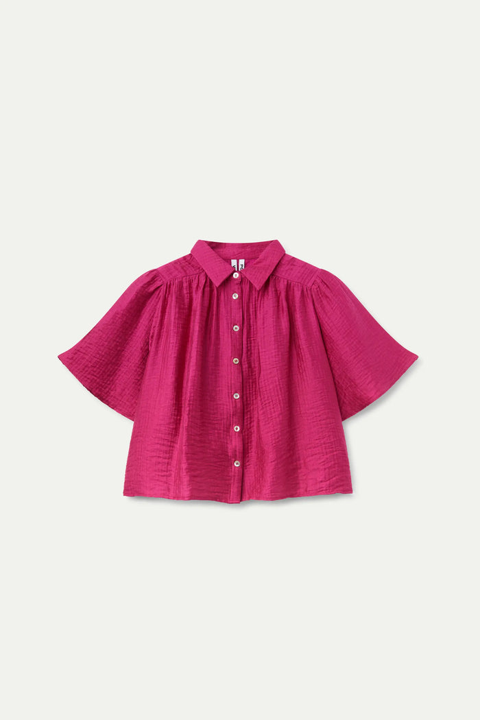 wild pony Camisa fluida manga corta fucsia Mejor oferta