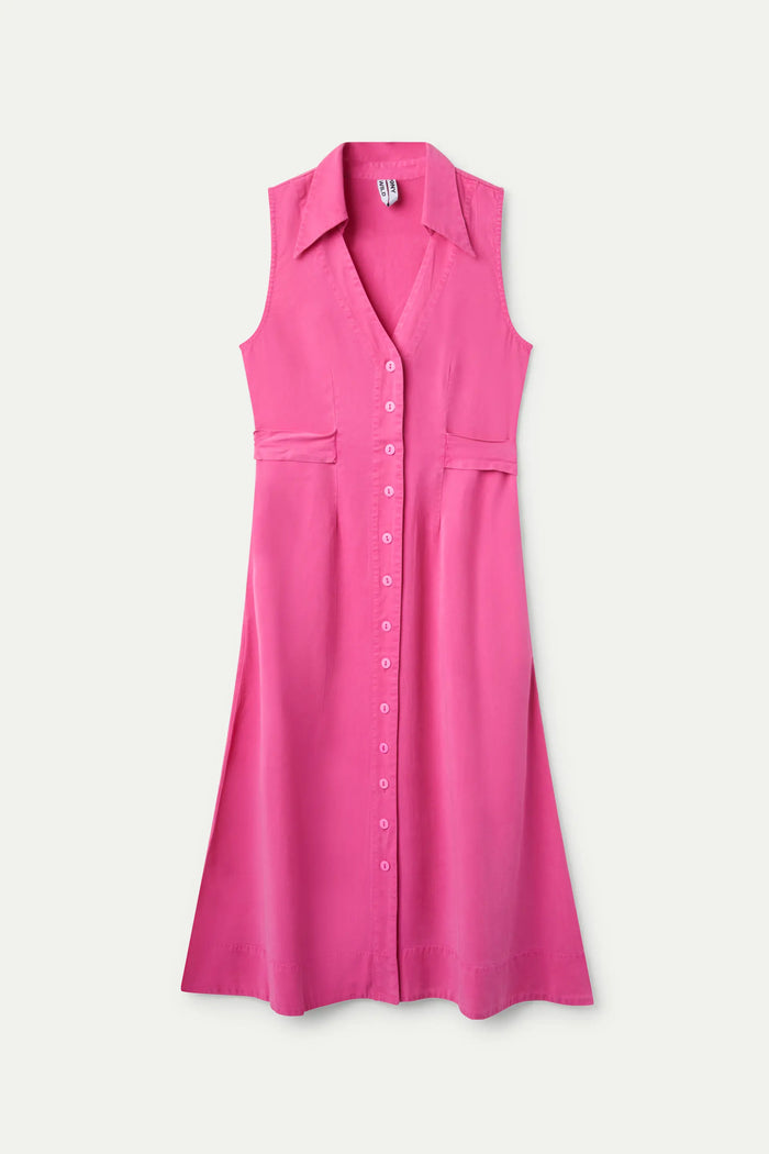 wild pony Vestido midi camisero rosa Rebajas online