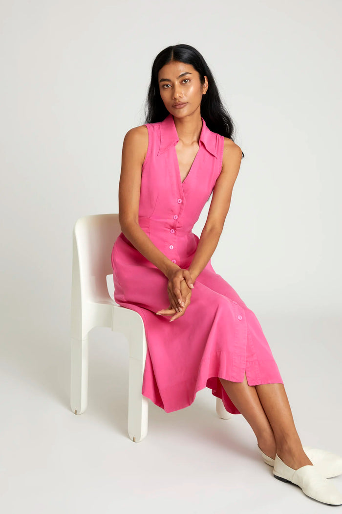 wild pony Vestido midi camisero rosa Rebajas online