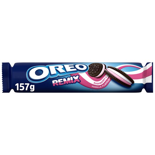 Alcampo OREO Galletas de cacao rellenas de crema de Vainilla y frambuesa 157 g