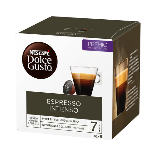 Alcampo DOLCE GUSTO Café en cápsulas espreso intenso I7 16 uds