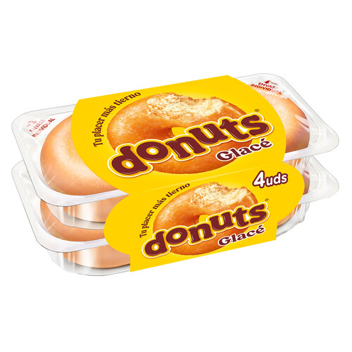 Alcampo DONUTS Rosquilla con azúcar glacé 4 uds. 208 g