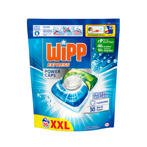 Alcampo WIPP Power Detergente en cápsulas 55 ds