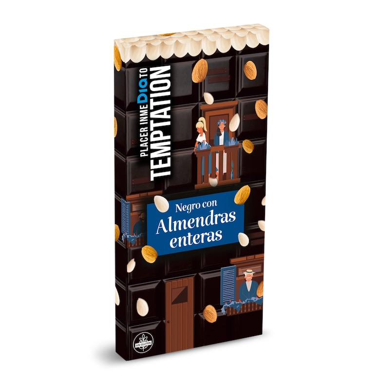 Dia Chocolate negro con almendras enteras Temptation de Dia 200 g
