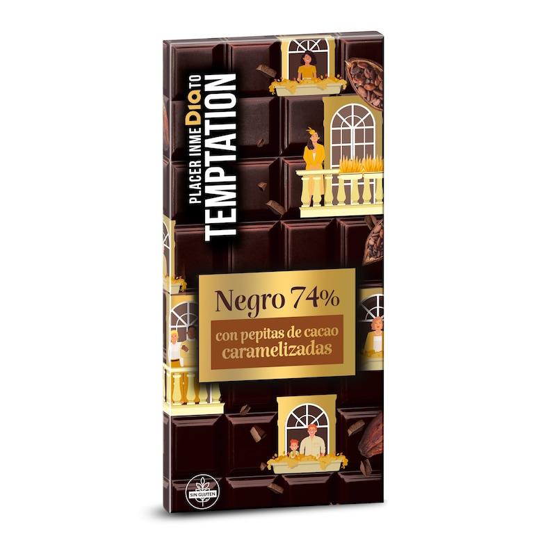 Dia Chocolate negro 74% cacao con pepitas de chocolate caramelizadas Temptation de Dia 100 g