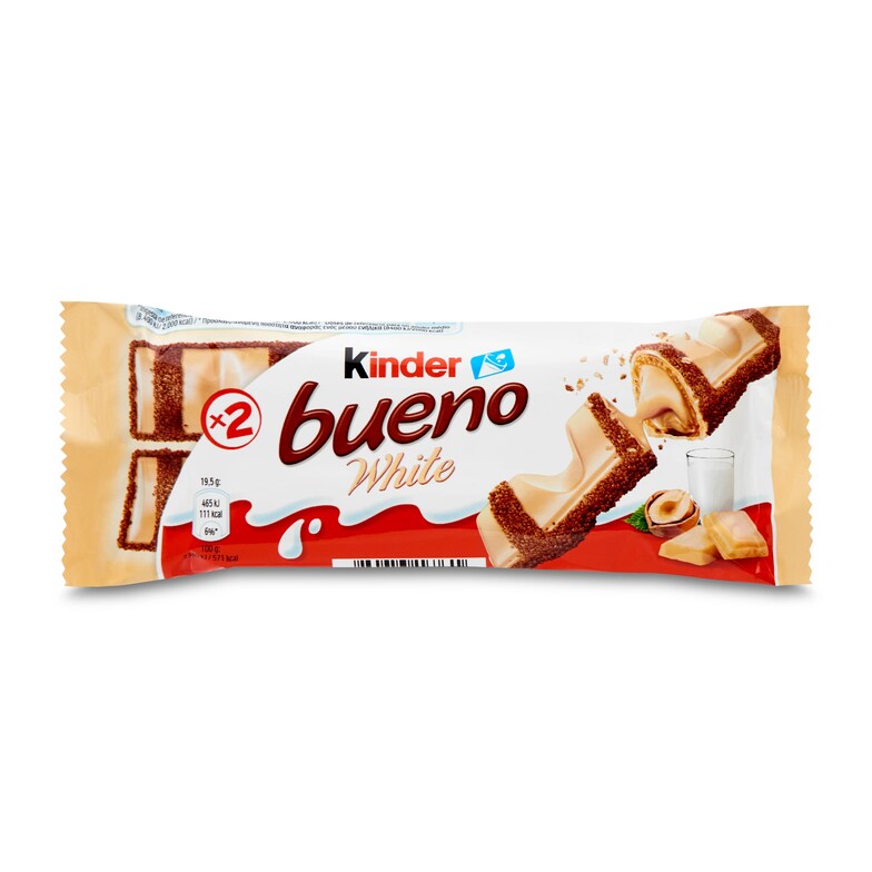 Dia Barritas de chocolate blanco y avellanas Kinder Bueno bolsa 39 g