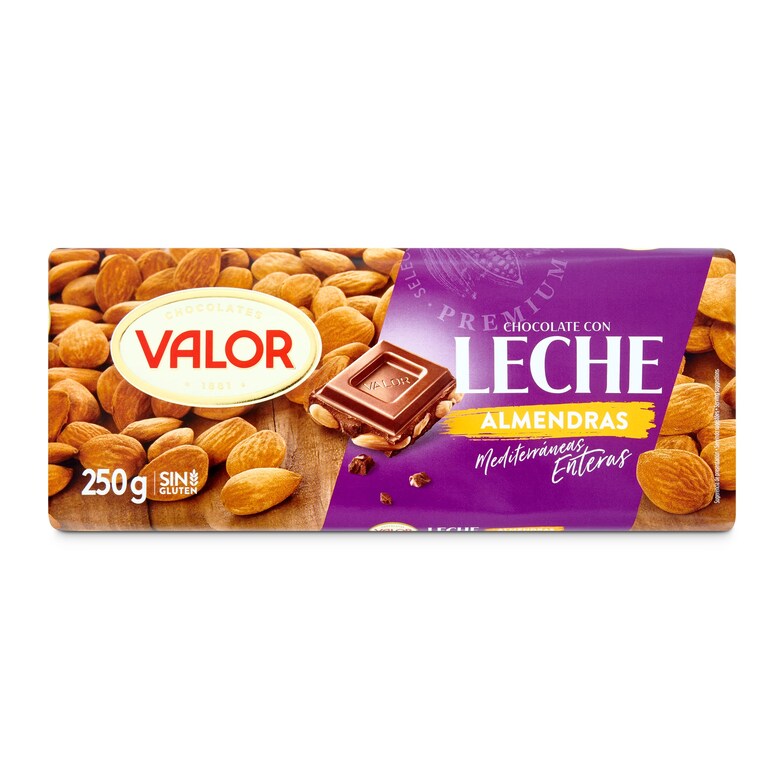 Dia Chocolate con leche con almendras enteras Valor 250 g