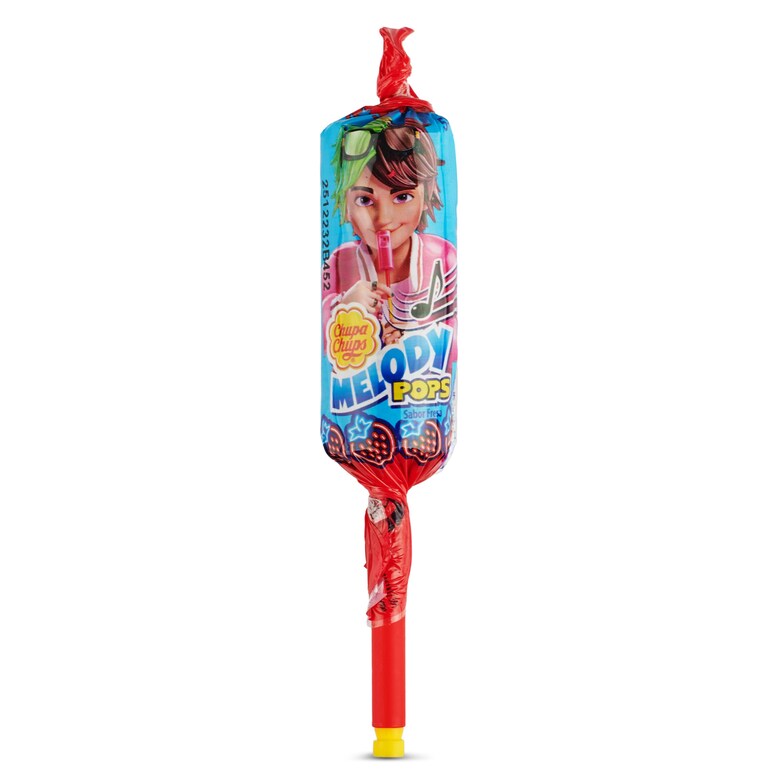 Dia Caramelo con palo de fresa melody pops Chupa Chups 1 unidad