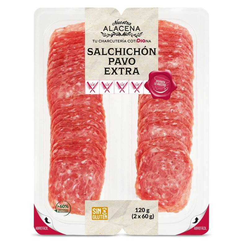 Dia Salchichón de pavo extra Nuestra Alacena de Dia bandeja 2 x 60 g