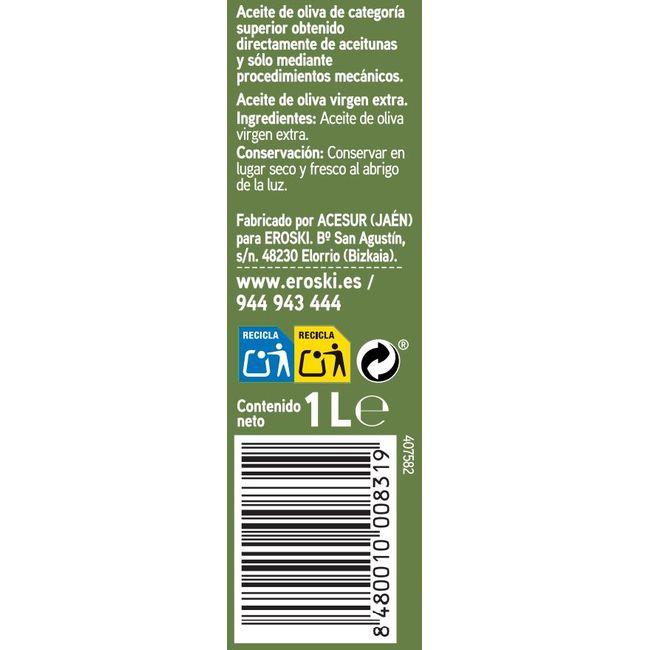 ﻿Eroski Aceite de oliva virgen extra EROSKI botella 1 litro Promoción trimestral