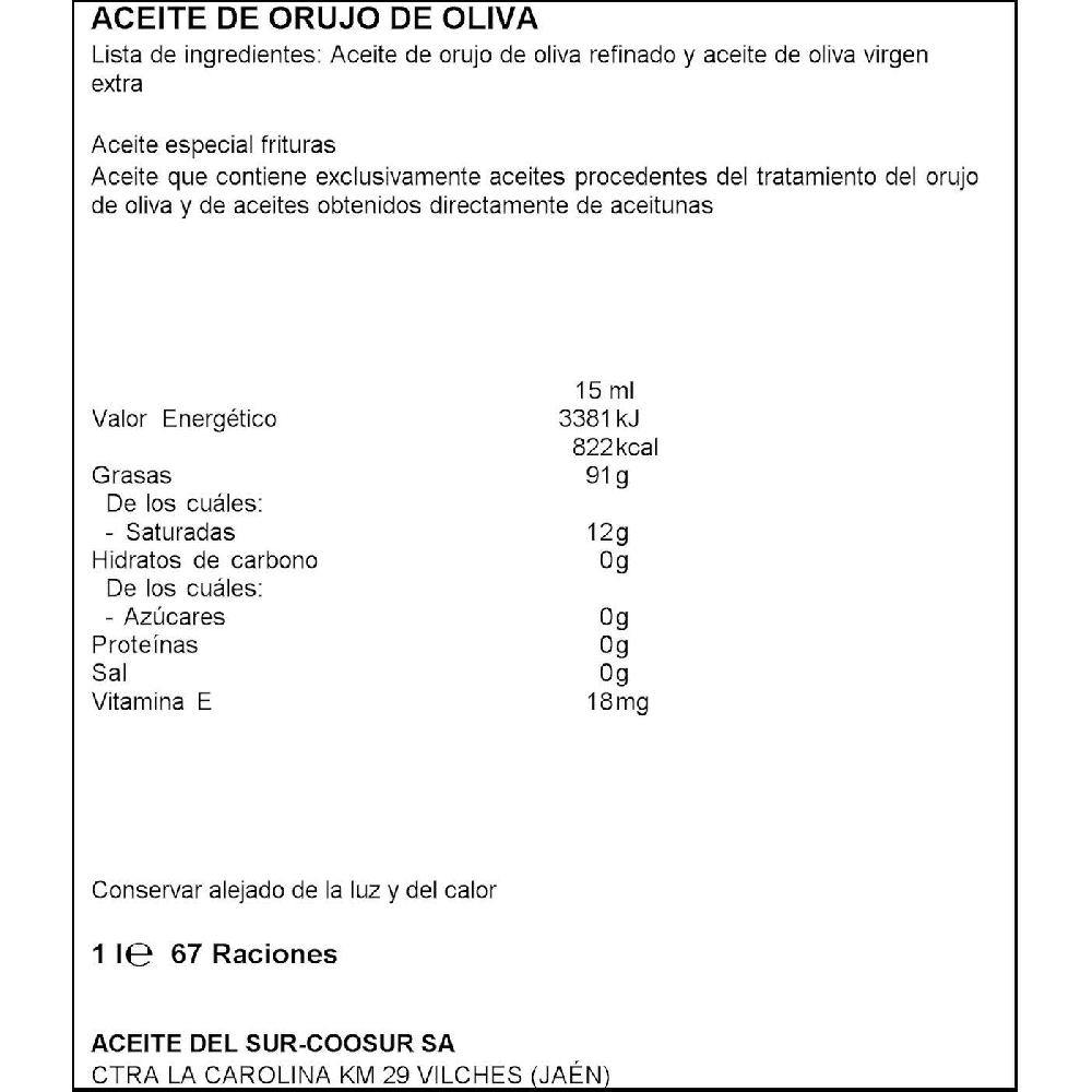 Eroski Aceite de orujo de oliva MIL OLIVAS botella 1 litro En línea