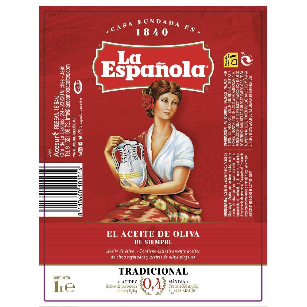 Eroski Aceite de oliva 0 4º LA ESPAÑOLA botella 1 litro Rebajas