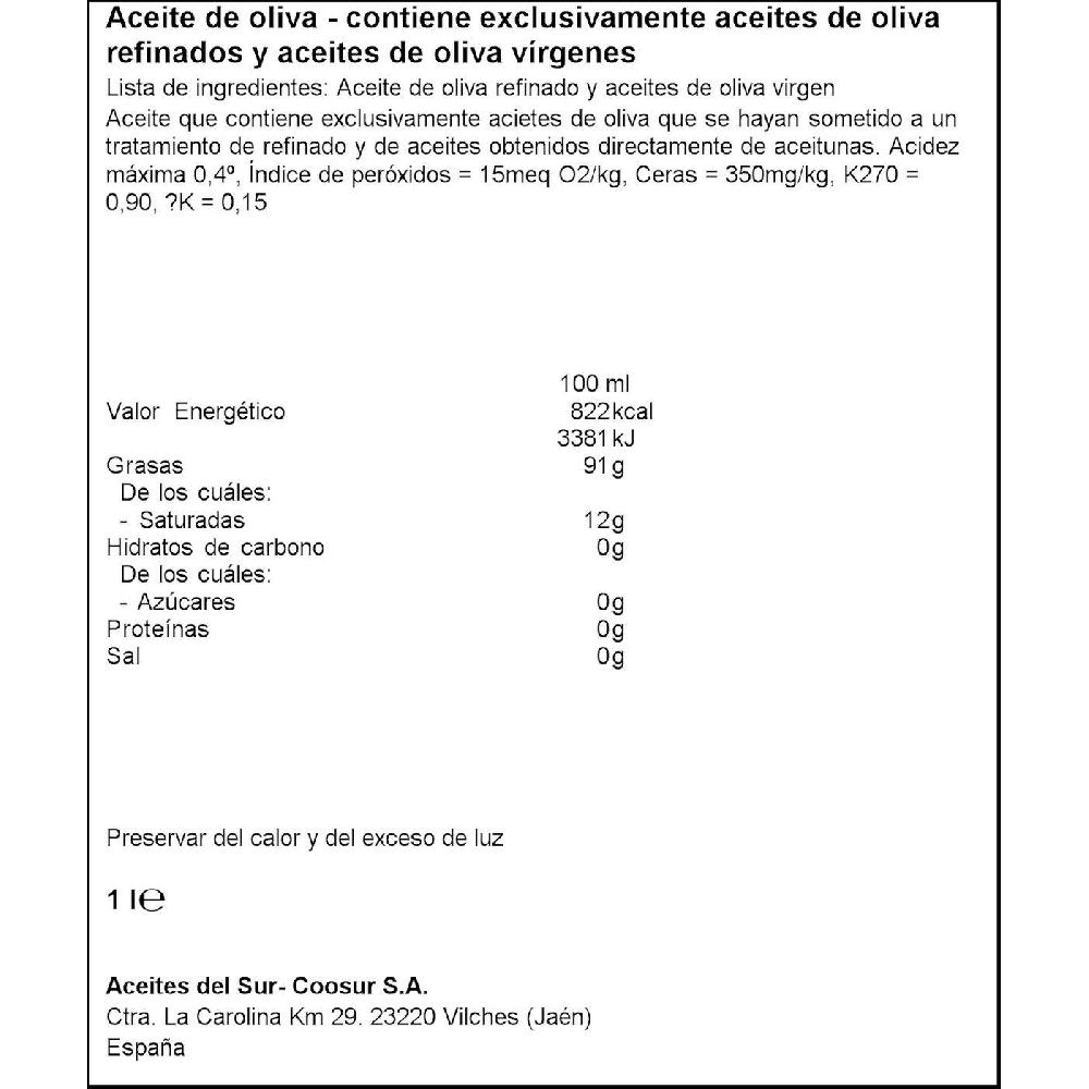 Eroski Aceite de oliva 0 4º LA ESPAÑOLA botella 1 litro Rebajas
