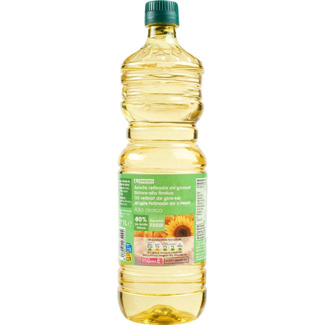 Eroski Aceite alto oleico EROSKI botella 1 litro